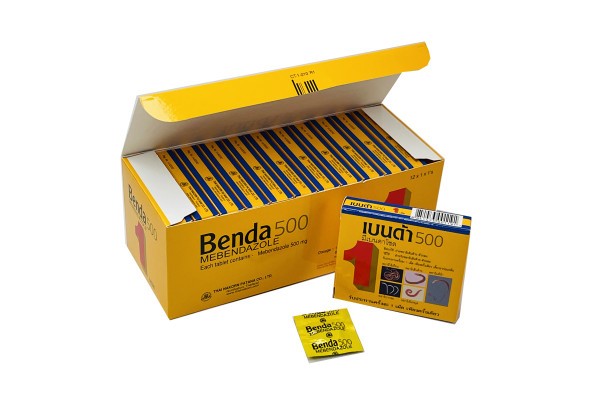 (УПАКОВКА 12 ШТ) Антигельминтный препарат от Benda 500 Mebendazole Thai Nakorn Patana