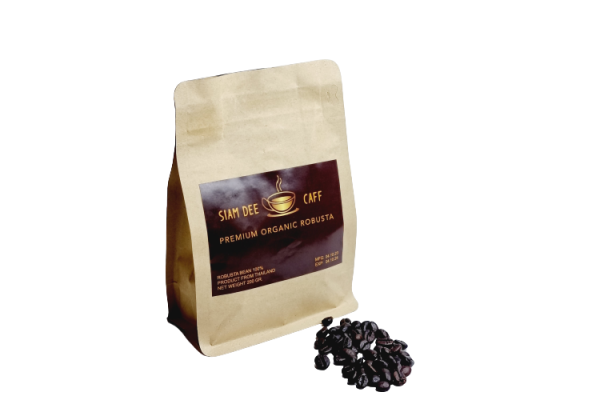 Кофе в зернах робуста 100% средней обжарки Siam Dee Caff Premium Organic Robusta 200g
