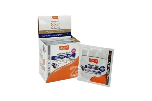 Маска для восстановления волос Lolane Keratin Repair Mask Hyaluron 15g x 10pcs (Dark Blue Line)