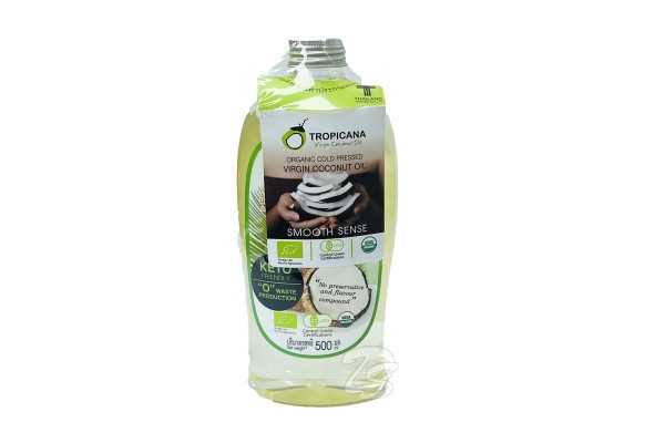 Натуральное 100% кокосовое масло холодного отжима от Tropicana Oil 500 мл, Natural Coconut Oil 100%