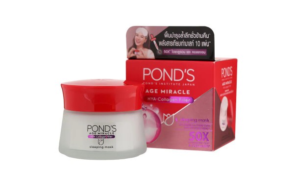 Ночная Антивозрастная чудо-маска с наполнителем коллагеном от POND'S Age Miracle HYA-Collagen Filler Sleeping Mask 50 гр