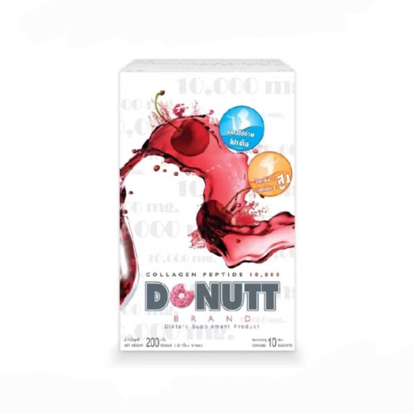 Коллаген с пептидами Donutt 10,000 мг, с вишневым вкусом, 10 саше, 200 г