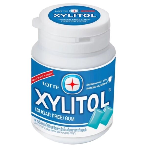 Жевательная резинка без сахара с ксилитом со вкусом свежей мяты Lotte Xylitol gum 52.2 гр